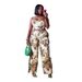 Women's Clothing Sexy Lace Up Chest Wrap Tassel Trousers Jacquard Fashion Suit_ecoleips.com