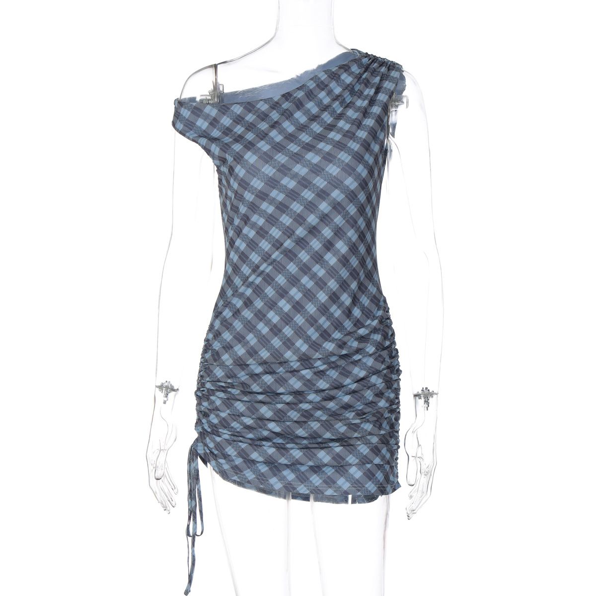 2025 Autumn New Fashion Sexy Off-Shoulder Drawstring Tie Bodycon Dress For Women Wholesale_ecoleips.com