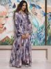 Women's Clothing Women's European American Style Long Shirt Dress Personalized Print Round Neck Full Pleated Lantern Sleeves Elegant Heavy Duty Design_ecoleips.com