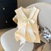 Women's Clothing Summer New Ins Pure Desire Style Bow Sleeveless T Shirt Vest Ice Silk Sweater Female_ecoleips.com