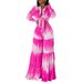 C8598 New Cross-Border European American Women's Fashion Printed Tie-Strap Long-Sleeve Top And High-Waisted Wide-Leg_ecoleips.com
