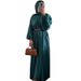 Muslim Fashion Solid Color Abaya Two Piece Set Turkey Dress_ecoleips.com