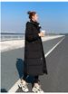 Oversized Knee-Length Puffer Coat – Thick Polyester Cotton Winter Jacket With Hood, 3D Embroidery For Women_ecoleips.com