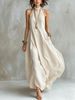 Women's Bohemian Style Off-Shoulder Long Dress Elegant Halter Neck Loose Fit Summer New Arrivals_ecoleips.com