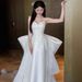 Women's Clothing Satin Main Veil High Quality Texture Tube Top Small Trailing Veil_ecoleips.com