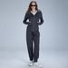 Premium Fleece-Lined Yoga Set – Zip Hoodie & High-Waisted Lounge Pants For Women, Gym To Street Comfort_ecoleips.com