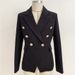 Women's Clothing Suits Thick Fabric Double Breasted Silver Metal Lion Head Button Small Suit Jacket_ecoleips.com