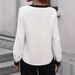 Women's Clothing Fashion V Neck Top Button Shirt Long Sleeved Top_ecoleips.com