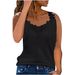 European And American Foreign Trade Summer Fashion Women's Casual Top Lace-stitched Shirt Sleeveless T-shirt_ecoleips.com