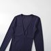 Women's Deep V Neck Long Sleeve Slim Fit Top European American Style Patchwork Split Cashmere Base Autumn New_ecoleips.com