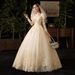 Elegant Long Sleeve Lace Wedding Dress With Princess Sleeves, A-Line Silhouette, And Corset Back – Plus Size Available_ecoleips.com