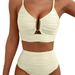 Women's Clothing 2 Piece Swimsuit For Women With Hollow Texture Fabric, Slim Fit, Sexy Ribbed Metal Decoration, Swimsuit Set For Women_ecoleips.com