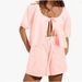 Women's Clothing Summer Lace Up Plaid Top Suit Casual Loose High Waist Wide Leg Pants Women's Short Sleeve_ecoleips.com