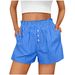 New Hot Selling Women's Clothing Striped Button Casual Commuter Shorts Women_ecoleips.com