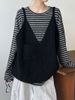 K Retro Lazy Style Knitted Vest Women's New V-neck Loose Sleeveless Vest_ecoleips.com
