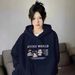 Women's Fleece-lined Hooded Sweatshirt, New Autumn And Winter Loose Fit, High-end Feel, Short-sleeved Jacket, Campus_ecoleips.com