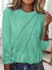 2025 Autumn/Winter New Solid Color Long Sleeve Hoodie T-shirt Round Neck Top Women's Wear_ecoleips.com