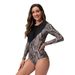 Women's Clothing Surfing Suit One Piece Long Sleeved Swimsuit Female Diving Suit Sunscreen Slim Fit Conservative Snorkeling Suit Swimsuit_ecoleips.com