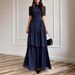 Women's Clothing Summer Style Round Neck Short Sleeve Multi Layer Cake Dress For Women For Formal & Casual For Women_ecoleips.com