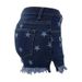 SC Women's High-Waisted Tassel Star Print Shorts European American Style Denim Clothing for Ladies_ecoleips.com