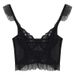 ng2510292 Black Fishbone Lace Camisole Women's Summer V-neck Bra Inner Wear Sexy Short Top For Outerwear_ecoleips.com