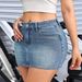 Women's Clothing Style Ladies Retro Distressed Versatile Street Denim Skirt Jeans_ecoleips.com