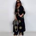 K New Elegant And Sexy V-neck Top+printed Wide Leg Pants Two-piece Set_ecoleips.com