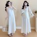 Autumn New Korean Fashion Jacquard 2-Piece Maternity Dress_ecoleips.com