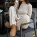 Waffle-Knit Lounge Set For Women – Breathable & Stylish 2-Piece Outfit_ecoleips.com