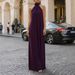 Women's Clothing Women's Halter Neck Pleated Dress Elegant Sophisticated Evening Gown Style Sleeveless High Neck Spring_ecoleips.com