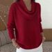 Oversized Knit Sweater – Soft Long Sleeve U-Neck Pullover In 16 Colors (Red, Brown, Black, Glitter Options)_ecoleips.com