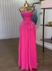 K Women's New Heavy Industry Strapless And Diamond Studded Irregular Top, Pleated Wide Leg Pants Set_ecoleips.com