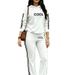 Women's Classic Black And White Striped Hooded Suit Autumn Winter Fashion Casual Vacation Print 2043 New Export Style_ecoleips.com