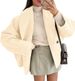 Women’s Short Pea Coat – Oversized Double-Breasted Jacket, Stand Collar, Sophisticated Autumn/Winter Style_ecoleips.com