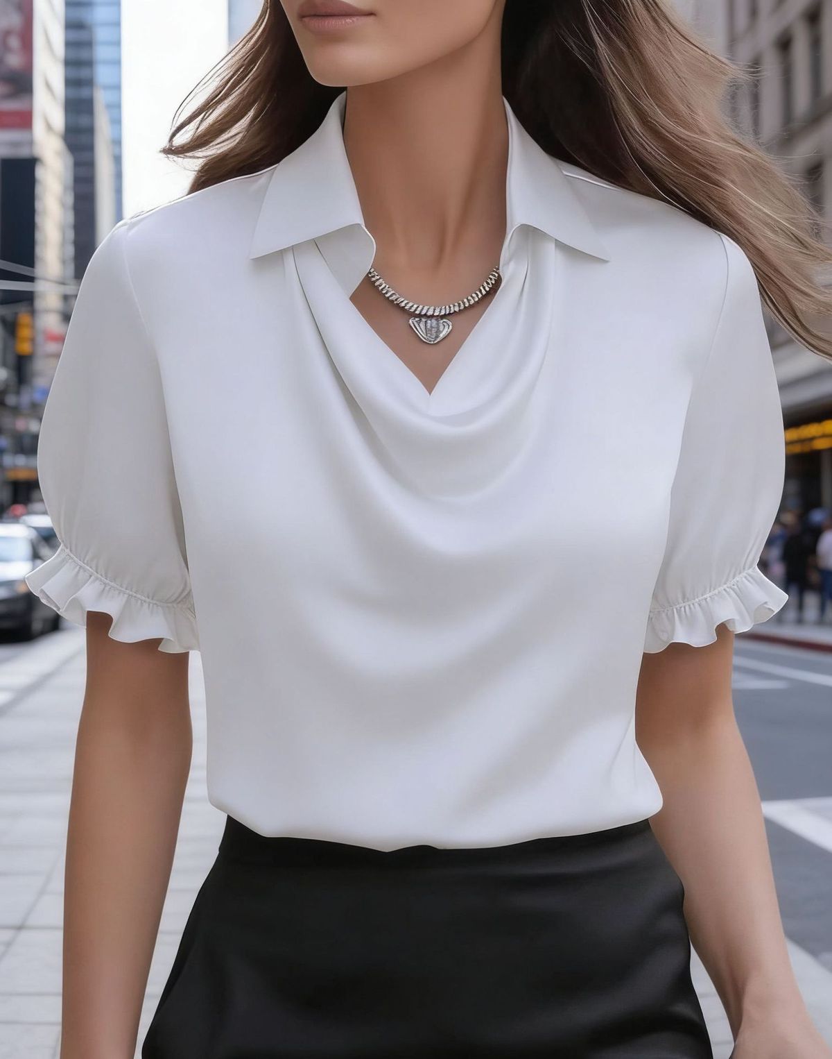 Women's Clothing Elegant Simple Duffle Collar Shirt Top For Women Short Sleeves Wish New 2026_ecoleips.com