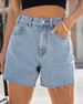 Aria Basics Aria Basics Women's Fashion Simple Versatile Frayed Design Denim Shorts 24 Cross-Border Hot Item Xiyin European And American_ecoleips.com