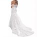 Women's Clothing Fishtail Short Sleeved Wedding Dress New Bride Lace Slim Deep V Neck Light Tail Perspective Cover Arm Temperament_ecoleips.com