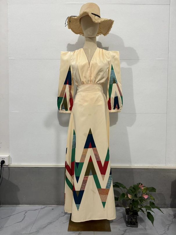 Women's Elegant Autumn Skirt Suit Commuter Style European American Design Printed New Arrival Fashion Dress 2025_ecoleips.com