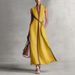 Women's Color Block Sleeveless Stand Collar Dress European American Style Cotton Linen Blend Available in 5 Colors_ecoleips.com