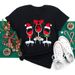 Popular Foreign Trade Item: Merry Christmas Tree, Santa Claus, Letter Print, Simple And Stylish Women's T-shirt_ecoleips.com