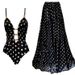 Women's Retro Polka Dot Print Deep V One Piece Swimsuit Sexy Vacation Swimwear_ecoleips.com
