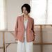 Linen Suit 2026 Spring New Fashionable And Elegant Commuting Single-Button Lapel Women's Office Jacket Solid Color Top_ecoleips.com