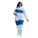 Women’s Clothing Irregular Contrast Color Stitching Denim Sweatshirt For Women Trendy Hooded Casual_ecoleips.com
