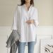 Verve 2025 Women's Summer Solid Color Long Sleeve Turn-down Collar Irregular New Style Shirt_ecoleips.com