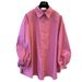 Peach Pink Shirt for Women Thin Korean Style Loose Fit plus Size Solid Color Shirt for Spring Autumn Petite Figure Layering Top_ecoleips.com