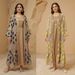 Middle Eastern Women's Fashion Muslin Sequin Gold Edged Embroidered Yarn Robe Two Piece Set_ecoleips.com