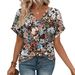 2025 New European And American Women's Fashion Casual Round Neck Striped Multi-color Short Sleeve T-shirt,_ecoleips.com