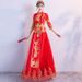 Elegant Red Qipao Cheongsam Dress For Bride Wedding Banquet, Long Sleeve Vintage Chinese Traditional Dress With Floral Embroidery_ecoleips.com
