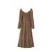 Women's Floral Print Chiffon Lantern Long Sleeve U Neck High Waist Panel Maxi Dress – Casual Fall Resort Gown_ecoleips.com