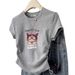 American Retro Hot Girl Short T-Shirt for Women Slim Fit round Neck Summer Design Versatile Short Sleeved Top_ecoleips.com